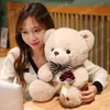 35/45cm Kawaii Teddy urso bonecas de pel￺cia de amor, travesseiro de travesseiro de amare de rosas de rosca para decora￧￣o de casamento presente para garotas de casal