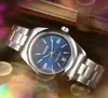 Unisex Damen Herren Stoppuhr 41 mm Quarz importiertes Uhrwerk Mode drei Stiche Business Edelstahlgürtel bunte Armbanduhren Montre de Luxe