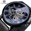 Forsiner Retro Fashion Design Skeleton Sport Mécanique montre des mains lumineuses