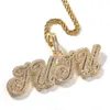 TopBling Hip Hop A-Z lettres personnalisées pendentif collier Bling T Zircon 18K véritable plaqué or bijoux