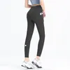 LL-mallas de Yoga para mujer, pantalones deportivos de realce para ejercicio, correr con bolsillo, gimnasio, sin costuras, color melocotón, ajustados a tope, 248E