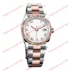 High-quality watch 2813 automatic men's watch 116231 36mm white Roman dial 18k rose gold stainless steel wristwatch sapphire glass 116203 pink women's watches 116201