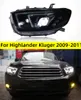 Auto-strålkastare för Highlander 2009-2011 Kluger LED Light Source High Beam Lens Dynamic Signal Lamp