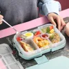 Bento Boxes Lunch Kids 6 Compartiment veilige maaltijd met konijnen cartoonpatroon 920 ml herbruikbare snackcontainer voor kinderen 221027