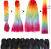 Hair Bulks Synthetische jumbo vlechten haarverlenging 24 inch warmtebestendige vezels in bulk ombre voor vrouw