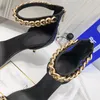 Uma Cain-Cain-Caining Oryginalny skórzany sandałowy moda sztylet pięta Pumki wieczorowe buty Kobiety luksusowe projektanci na wysokich obcasach