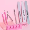 Nail Art Kits 9pcs/set Manicure Tools Dust Brush Peeling Fork Steel Finger Pusher And Removal Tool Beginner Set