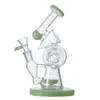 Latte Verde Viola Sidecar Narghilè Recycler Design Unico Percolatore Dab Rigs Oil Rig Con Ciotola Ciambella A Fessura XL320