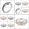 Обручальные кольца обручальные кольца модные якорь веревки 8 обручальное кольцо с двойным цветом сердец бесконечно циркон для женщин Boho еврей dhzpy