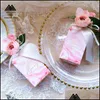 Embrulho de presente 20/50pcs novo casamento de m￡rmore Favor e doces bolsas de presente Candy Box Box Chuveiro de Baby Guest Annodents Event Party Supplies Dr Dhled