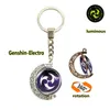 Fashion animation Keychains Lanyards Meta God Eye luminous keyrings pendant double-sided rotating moon pendant metal key chain