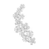 Orecchini con retro SOELLE Fiore in argento sterling 925 Clip per orecchio singolo Donna Zircone Floreale Fashion Brand Design Fine Party Jewelry