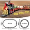 Ensemble de jouets de piste électrique Train à piles autour avec des voitures de moteur de locomotive à vapeur de jouet de lumière de fumée