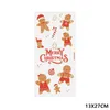 Decorazioni natalizie 50/100pcs CandyCookies Sacchetto regalo di Babbo Natale Involucro di imballaggio in cellophane per cuocere biscotti Sacchetti di imballaggio autoadesivi