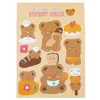 Gift Wrap Cartoon Bear Sticker Korean Style Glass Window Decal Cute Laptop Car Water Bottle Decor For Scraping Book