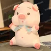 Jouet en peluche cochon mignon 26/32/43cm, réaliste, doux collier Floral, cochon assis, animaux en peluche doux, cadeaux pour petite amie