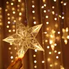 Strings Led Eid Mubarak Moon Star Gordijn Fairy String Lights Garland Ramadan Decor voor Home Islamitische Decoratieve vakantieverlichting