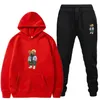 2022 NIEUW MENS Tracksuit Brand Gedrukte sportkleding Mannen 12 kleuren Warm twee stukken losse hoodie sweatshirt en broek set hoodie joggen