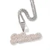 Hiphop A-Z aangepaste kleine letters hanger ketting Bling T Zirkoon 18K echte vergulde sieraden