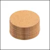 Mats Pads 50Pcs Crafts Household Supplies Cork Coaster Mini Board Table Decor Diy Reusable Squares Round Self Adhesive Drink Pad C Dhlu6