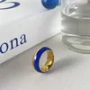 Cluster Rings Enfashion Aesthetic Chunky Blue for Women Gold Color Ring rostfritt stål Epoxy Fashion Jewelry Party Bague Femme R214143