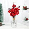 装飾的な花6/12％偽のフルーツベリーボールブランチクリスマスツリー装飾シミュレーションミニチェリーホームオーナメントカラフルパーティー用品