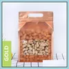 Gift Wrap 50Pcs 3D Portable Thick Plastic Window Zip Widen Bottom Resealable Snack Spice Sugar Party Gifts Packaging Pouches 220427 Dhxvw