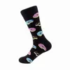 Herrensocken, 10 Paar, schwarz, süßer Donut-Jacquard, für Herren, Baumwolle, Crew-Länge, hochwertiges modisches Kleid