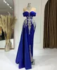 Aso 2022 Arabic Ebi Sheath Luxurious Prom Dresses Lace Beaded Crystals Evening Formal Party Second Reception Birthday Engagement Gowns Dress ZJ212