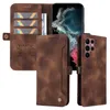 Hand Feeling Leather Wallet Cases For Samsung S23 Ultra S22 Plus A23E A14 5G Note 20 S21 FE Shockproof Credit ID Card Pocket Holder Flip Cover Business Kickstand Pouch