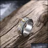 Cluster-Ringe Cluster-Ringe Herren Damen 8 mm 316L Edelstahl Wort Mantra Ring Retro Taoist Schmuck Drop Lieferung 2022 Dhyvc