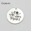 Wife Mom Teacher Inspirational Hand Stamped Engraved Custom Charm Pendant Expandable Bracelet Bangle Handmade Jewelry Lot L2596210