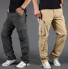 Men's Pants Men's Cargo Mens Casual Multi Pockets Men Outwear Army Straight Slacks Long Trousers Plus Size