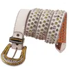 Ceintures Y2K Ceinture Strass Cowgirl Homme Cowboy Bling Cristal Clouté Boucle Taille Réglable Sangle Décorative Ceinture Western