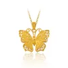 Filigrane papillon en forme de femmes pendentif chaîne en or jaune 18 carats rempli classique beau joli cadeau de bijoux