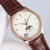 Orologio meccanico da uomo 39mm Lunetta cassa in oro rosa con diamanti 925 Super movimento catena completamente automatica serie fasi lunari eleganti orologi classici di lusso