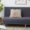 의자 덮개 Polar Fleece Fabless Armless Sofa Bed Cover 팔걸이 슬립 커버 스트레치 가구 보호기 벤치 2 3 4 Seater