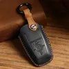 Capinho de couro de couro capa do chaveiro FOB Protetor para Ford Mondeo Lincoln Aviator Navigator F150 Raptor Focus Keyring Bag