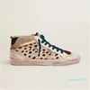 Schuhe High-Top-Sneaker Damenschuhe Designerschuh Neuerscheinung Italien Marken Golden Mid Slide Star Fashion Pink-Gold Glitter Classic Leopard White111 P3KF