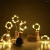 Strings 10 pcs/lot LED bouteille de vin solaire lumière 2 M 20 LED cuivre liège fée lumières bricolage chaîne de noël pour la décoration de mariage de fête