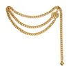 Belts Gold Chain Belt For Women Blazer Designer Brand Luxury Waist Belts Female Metal Golden Trendy Accessories T221028