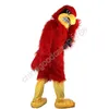 أداء Red Eagle Mascot Assume Halloween Christmain Fancy Party Dress Cartoon Suit Suit Carnival للجنسين للبالغين