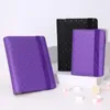 Purple Gold Dot A6 PU Leather DIY Binder Notebook Cover Diary Agenda Planner School Stationery