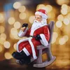 Christmas Decorations Rocking Chair Santa Claus Shaking Head Hips Sitting Toys Xmas Dolls For Kids