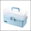 Tillbehör Förpackningsorganisatörer Lagringslådor BINS 32 Tier Medicine Box Large Capacity Sundries Arrangör Vikning av bröstet Portable First Aid Kit 211