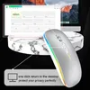Mouse Mouse wireless Bluetooth Dual Mode con funzione desktop One-Click Retroilluminazione silenziosa ricaricabile di tipo C per PC portatile 221027