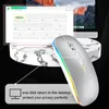 Souris sans fil Bluetooth double mode avec fonction de bureau en un clic Type-C rétroéclairage silencieux rechargeable pour ordinateur portable 221027