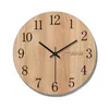 壁時計アラビア数字デザインラウンド木製デジタル時計ファッションサイレントリビングルーム装飾ホームデコレーションウォッチギフト5179901