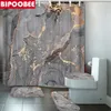 Duschvorhänge, abstrakter Marmor-Vorhang, Crack-Gold-Textur, luxuriöser Steinkorn-Badezimmer-Toilettenbezug und Badematte, rutschfester Teppich 221028