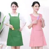 Фартуки модное корейское платье фартука долго для женщин -официанта кухня готовить молоко кофейное чай магазин хлопковой выпечка уборка